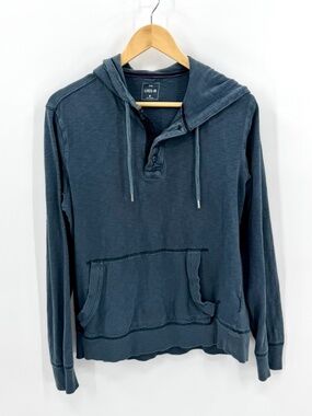GAP Men's Hooded Henley Pullover in Faded Navy